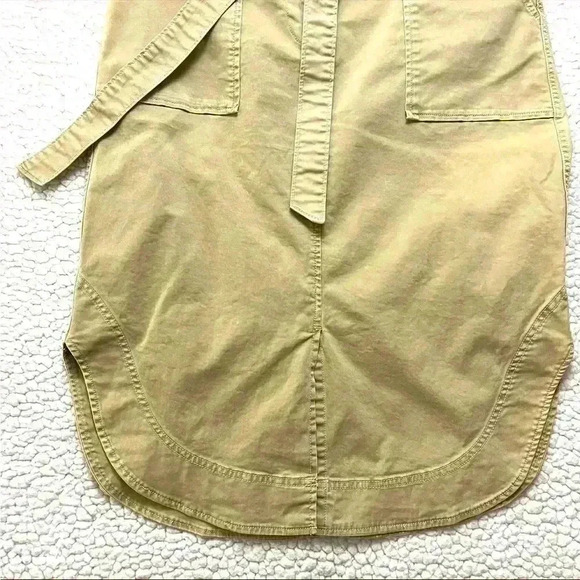 Gap Khaki “Retro” 70’s High Tie Waist Pocket Cotton Round Hem Midi Skirt Size 6 - Picture 6 of 13